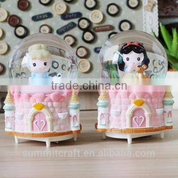 Resin princess music box snow globe 8 year old girl gift