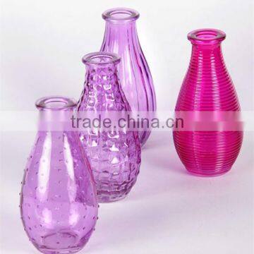 embossed glass vase with painting