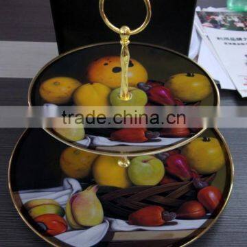 Wedding Fancy Decor Ceramic Double Layer Porcelain 3 Tier Cake Stand photo-3