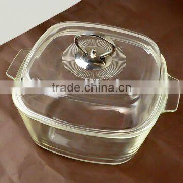 Square Glass Casserole with Cover, Square Oven Dish, Bakeware,Cookware