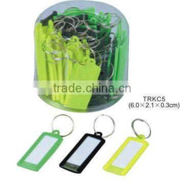 Assorted Color Plastic Key ID Label Name Card Tags Keychains Keyrings