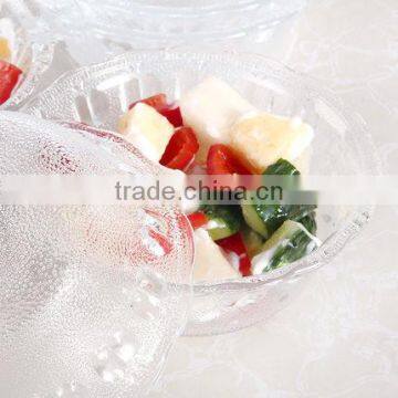 Apple Design Set 5 Engraving Large Cleat Decorative Glass Salad Bowls photo-3