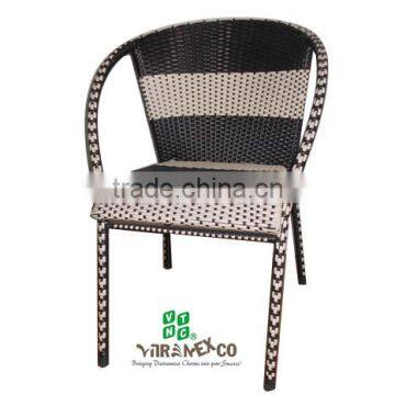 Stackable rattan chair design with different shape well