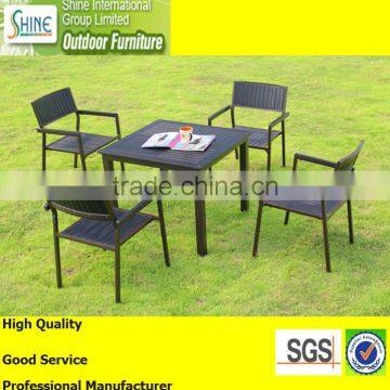 Outdoor furniture black aluminum chairs square table dining furniture, home furniture,garden furniture