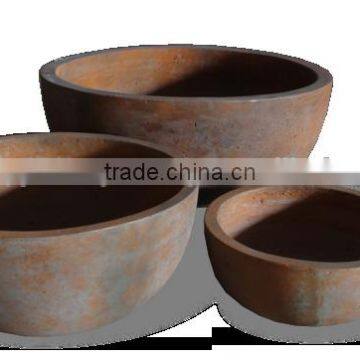 Round Lightweight Cement Pots, GRC (Glass Reinformed Concrete) pots, Small lightweight cement planter