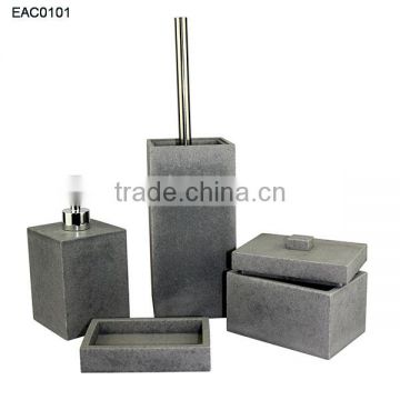 Bathroom accessories grey concrete / resin bath accessories Soap Dish Dispenser Tumbler Toothbrush Holder