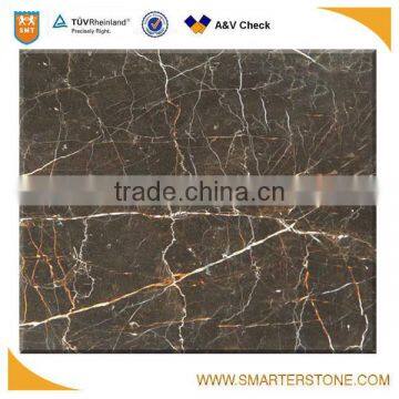 Hot selling brown marble with golden natural vein high feedback