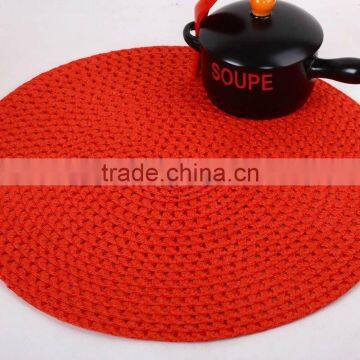 Red Color Round Woven Placemat