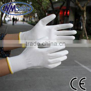 NMSAFETY 13g seamless nylon pu coated 4121 safety agriculture work glove