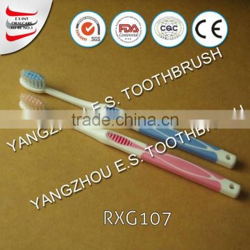 small round head adult toothbrush soft rubber long handle korean toothbrush