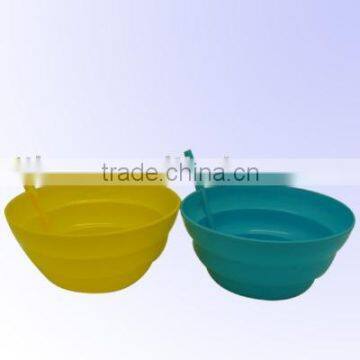 Cheap Price Eco-Friendly FDA Plastic Drinking Bowl With Straw
