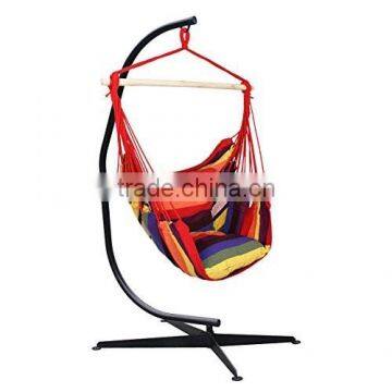 Rainbow Stripe Cotton Hanging Hammock Swing Chair photo-4