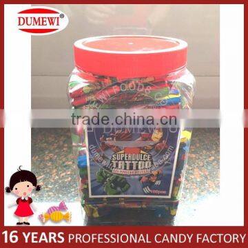 100PCS Superdulce Tattoo Fruit Bubble Gum