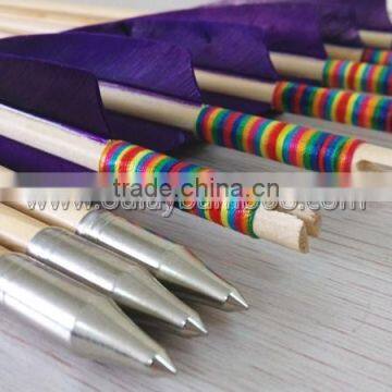 7.5mm~9mm Hunting Use Rainbow Type Cedar Purple Fletched Arrows For Archers