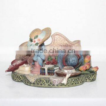 Colorful hat book flower scarf resin cup mat