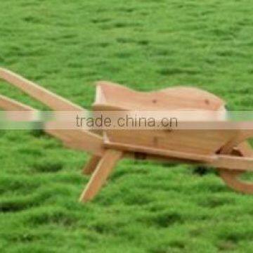 wood wheel barrow