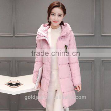 Korean Women Long Hooded Cotton Padded Jacket Slim Down Jackets Women 2016 Winter Coat