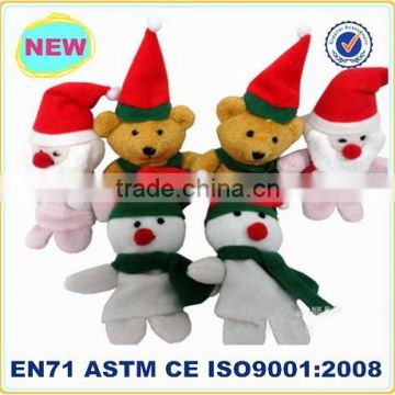 New design Velvet mini Christmas plush Santa Claus finger toys for kids