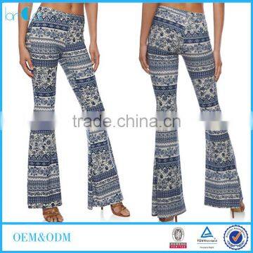 Wholesale 2017 Hot Women's Pants Printed Flared Pants For Tall Ladies