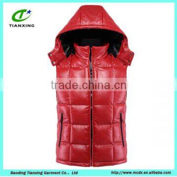 Red color hooded fashion new style mens vest