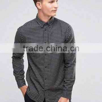 High Quality Custom New Design Long Sleeve Mens 100% Cotton Soft Flannel Slim Fit Casual Check Print Dress Shirts
