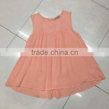 China embroidery fashion women chiffon tops garment stock lot