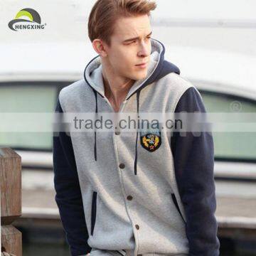 Custom Navy Blue Korean Cotton Men Hoodie