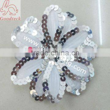 white sequin daisy flowers for hair headbands