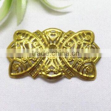 brass flower hair accessories hollow out metal flower garment accessories fashion flower jewelry finding