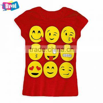 2017 Hot Selling Girls Short Sleeved Emoji T Shirt Printing Wholesale Funny t Shirts Kids Summer Clothing OEM photo-6