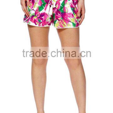 Wholesale 4 Way Stretch Women Tropical Floral Print Board Shorts Beach Shorts photo-3