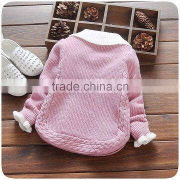 Lovely Baby Pullover Sweater Children 's Lapel Sweater Designs for Baby Girls photo-3