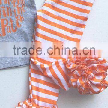 Wholesale Clothing In China,Baby Girls Knitted Cotton Striped Ruffle Pants,Toddlers 95% Cotton 5% Spandex Icing Legging photo-4