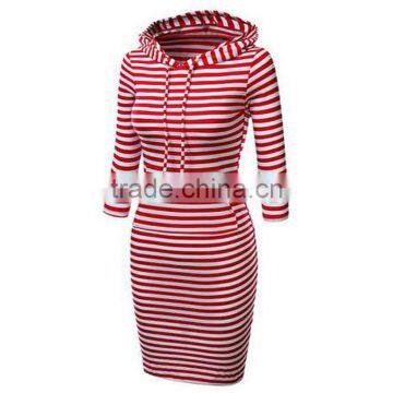 hot custom latest design women long pullover hoodie dress