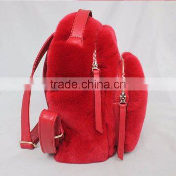 Myfur Customized Dyed Genuine Rex Rabbit Fur Bag Backpack For Teenage photo-4