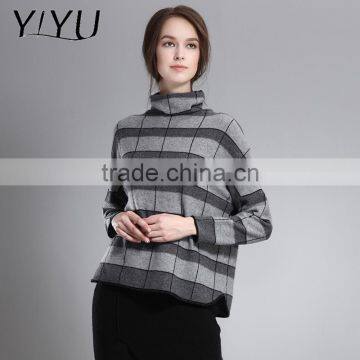 Winter Fall Cashmere Pullover Women Long Sleeve Geometric Knit Sweater photo-2