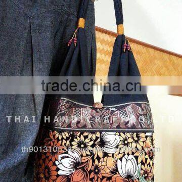 New Thai Silk Embroidered Handbag Tote Bag