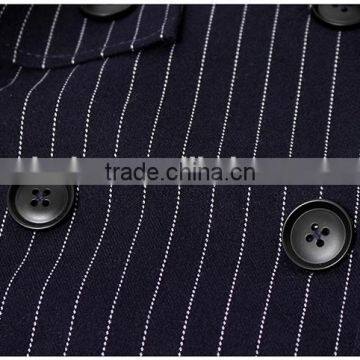 2016 Latest Designs Lady Formal Black Stripe Winter Women's Coat photo-5