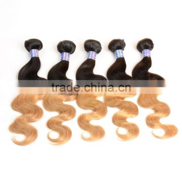 Factory direct wholesale paypal accept fast shipping 1b/27 two tone hair weave