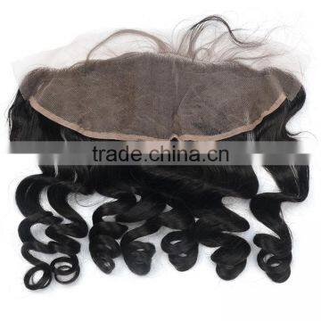 7A Full Lace Frontal Brazilian Virgin Hair Loose Wave 13X4 Brazilian Hair Closure Lace Frontal With Bleached Knots photo-4