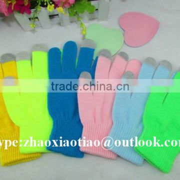 Conductive touch fingertips glove/conductive yarn knitted winter glove Touch screen gloves