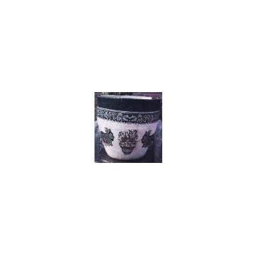 Paper basket. Folk arts and crafts. Paper cylinder