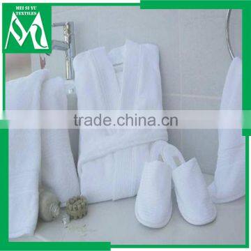 bathrobe with slippers cotton hotel bath robe with closed toe slippers