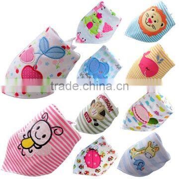 baby 3D embroidery triangle bibs cotton baby bibs S64004