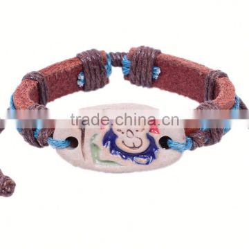 Snap Button Jewelry Red PU Leather Bracelet