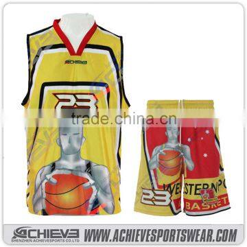 College sublimation cheap basketball uniform set designs