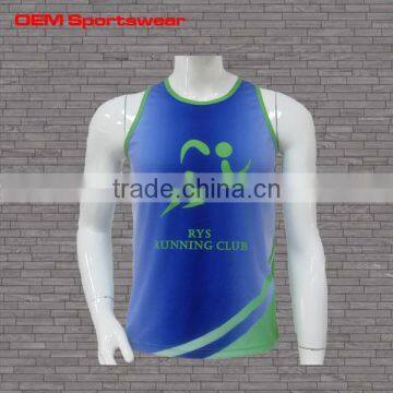 Training wear 100% polyester running dry fit singlets