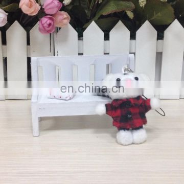 6cm Animal Shaped White Tiger Custom Plush Toy Keychain