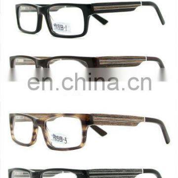 Newest men stylish acetate optical frame wooden eyeglass