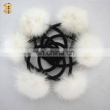 Hot Sale Beautiful Cheap Hair Band Baby Genuine Mink Fur Hair Accessary